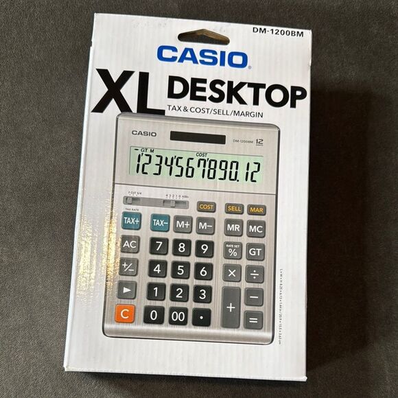 Casio XL Desktop Calculator Silver DM-1200BM - Picture 1 of 8